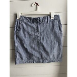 LL Bean Skirt Womens Size 10 A Line Short Favorite Fit Short Striped‎ Blue 0292